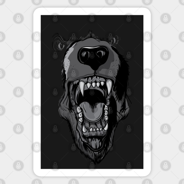 Roaring Grizzly Bear Magnet by alifpunk